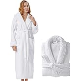 KAHAF COLLECTION Cotton Terry Robes for Women and Men, Terry Shawl Collar Bathrobe, ONE SIZE - UNISEX Men & Women Spa Robe