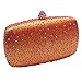 DMIX Womens Crystal Box Clutch Evening Bags Orange