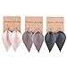 YOUTH UNION Genuine Leather Teardrop Earrings Boho Shard Lattice Leaf Dangle Pierced Earrings (Rose gold+Black+Brown)