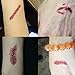Livingly Light Halloween Costume Make Up Body Scars & Face Wounds Temporary Tattoos Stickers, 6 pcs