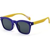AZorb Kids Polarized Sunglasses for Boys Girls, Square Frame Ages 3-8 | Flexible TPEE Rubber Frame, Lightweight Fit for Active Play, Outdoor Adventures and Everyday Sun Protection, UV400 Protection