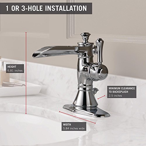 Delta Faucet 598LFMPU Cassidy Single Handle Single Hole Waterfall