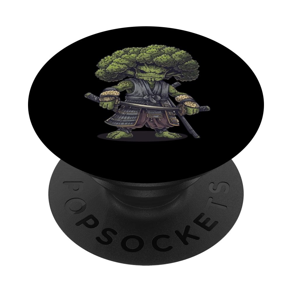 Japanese Samurai Broccoli Warrior Ukiyo Sensei Samurai PopSockets Swappable PopGrip