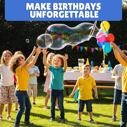 Giant Bubble Solution - Bubble Wands, Bubbles for Kids, Kids Bubbles Mix Powder Makes 896 OZ (7 Gallons) - The Original Solution Mix | 100% Kid Safe
