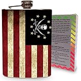 Pirate Jolly Roger American Flag Flask Stainless Steel 8oz Metal For Drinking Liquor Whiskey Skull & Crossbones Jolly Roger Pirates