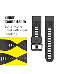 Notocity   Correa para reloj Garmin Fenix 5X, 1.024 in de ancho, silicona suave, para Garmin Fenix 5X Fenix 3 Fenix 3 HR