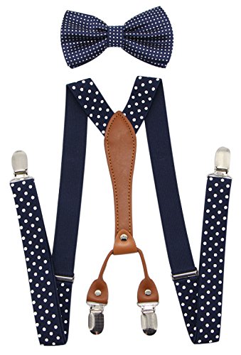 Jaifei suspenders & bowtie set- men s elastic x band suspende…