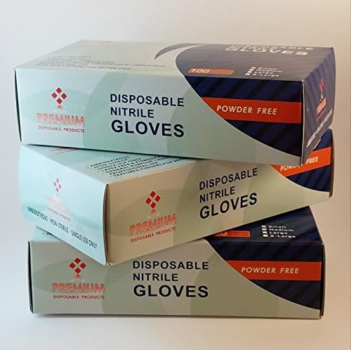 Nitrile Gloves by PREMIUM Disposable Products | 1000 Count Case, Powder Free, Latex Free | Household / Industrial / Professional Use | Blue, Non Sterile, Powder Free. (Size Medium)