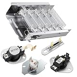 279838 Dryer Heating Element for Whirlpool Roper Kenmore Dryer Heating Element Parts 3392519 3977393 Thermal Fuse & 3387134 3977767 Dryer Thermostat (279838 Replaces 8565582,AP309425,3398064,3403585)