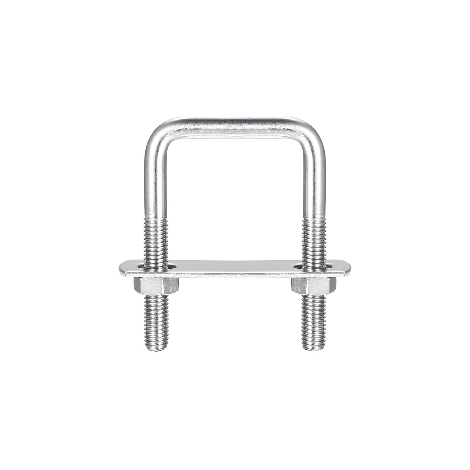 TA-VIGOR 3 sets M8 Square U-Bolts, 42mm Inner Width 65mm Length Steel U-Bolts with Nut, Plate, Washer for Attaching Piping Conduit Cable Tube Brackets Boat Trailer