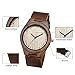 CUCOL Cowhide Leather Strap Watch Wooden Case Analog Quartz Wristwatch Father's Day Gifts for Dad