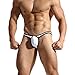 MuscleMate Men's Thong G-String Underwear, Men's Hot Thong G-String T-Back Underwear, Stretch Fit. White