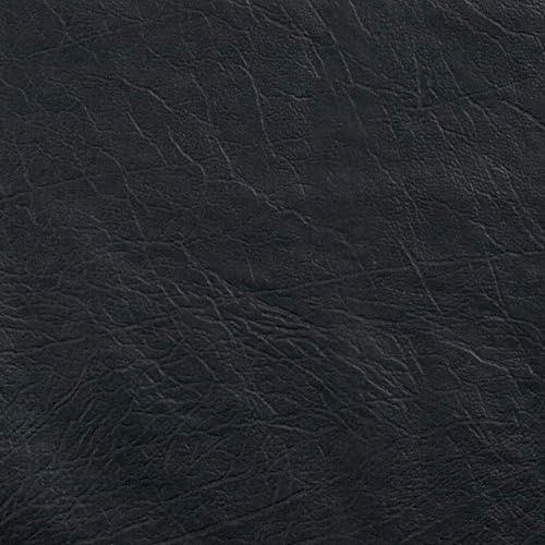 Plastex Fabrics 0338934 Faux Leather Buffalo Black Fabric by The Yard