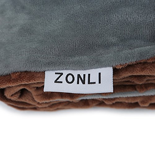 ZonLi Removable Duvet Cover for Weighted Blanket | Grey/Brown | Minky