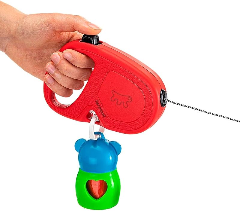 Correa retráctil para Perros medianos Flippy One Cord S, Cuerda Extensible 4,5 m, máx 12 kg, Rojo