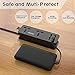 UPWADE Portable Universal 100V-240V 2 Outlets Surge Protector Travel Power Strip with 4 Smart USB Charger Ports (Max 5V 4.2A) 1200W and 5ft Long Extension Cord Multi-Port Wall Charger (UL Listed)