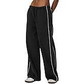 HeSaYep Women's Fleece Lined Wide Leg Sweatpants Winter Thermal Warm Baggy Straight Leg Sweat Pants with Pockets