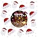 NICEXMAS Christmas Glass Decorations / Card Santa Hats X 20 and Santa Father Christmas Confetti (24g)