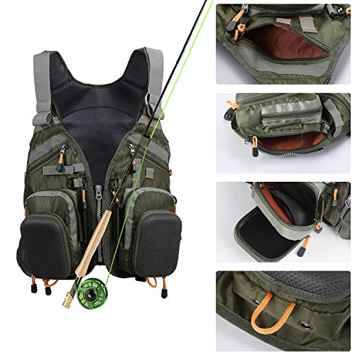PELLOR Pelllor Angeln Weste Herren, Outdoor Angeln Jacke Mehrere Taschen, Atmungsaktives Mesh Freizeit Weste, Ãrmellos Weste, Jagd Weste, Angeln, Camping, Fotografie, für Männer und Frauen – Bild 3