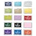 Lsushine Craft Ink Pad Stamps Partner Diy Color,15 Color Craft Ink Pad for Stamps, Paper, Wood Fabric (pack of 15)