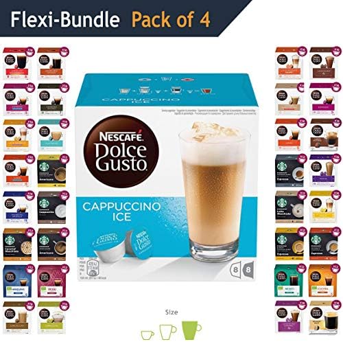 Dolce Gusto Coffee Pods - Cappuccino Ice - Flexible Bundle - Pack of 4 Original Coffee Capsules Refills (32 Servings)