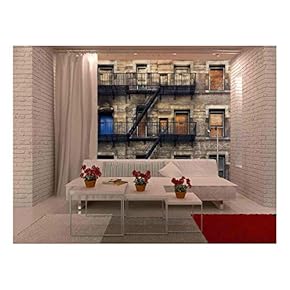 Facade with Fire Rescue of an Old House in New York - Removable Wall Mural | Self-Adhesive Large Wallpaper - 66x96 inches