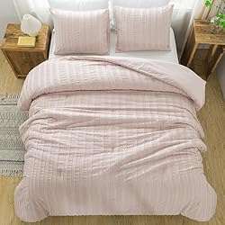 Andency Pink King Size Comforter Set, 3 Pieces Boho