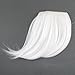MapofBeauty Clip in Oblique Bangs Hair Extensions Hair Accessories (White)