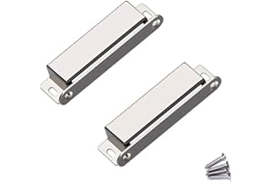 WOOCH Door Magnetic Catch - 90lb High Magnetic Stainless Steel Heavy Duty Catch for Kitchen Bathroom Cupboard Wardrobe Closet Closures Cabinet Door Drawer Latch (3.7 in Silver, 2-Pack)
