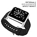 MoKo Band Compatible with Apple Watch, Premium Soft Genuine Leather Replacement Strap with Lichee Pattern Fit iWatch 42mm 2017 Series 3/2 / 1, Black (Not Fit 38mm Versions)