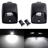 HERCOO License Plate Light Lens w/LED Bulbs Aftermarket Replacement Compatible with 2005-2015 Toyota Tacoma 2002-2013 Tundra (Qty:2, White)