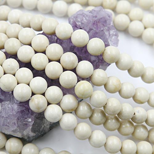 48 pcs 8mm Ivory White Fossil Jasper (N) Loose Spacer Beads Round 15.5 inch Strand