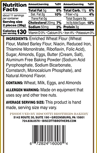 BISCOTTI BROTHERS BAKERY ALMOND BISCOTTINI, 10 OUNCE