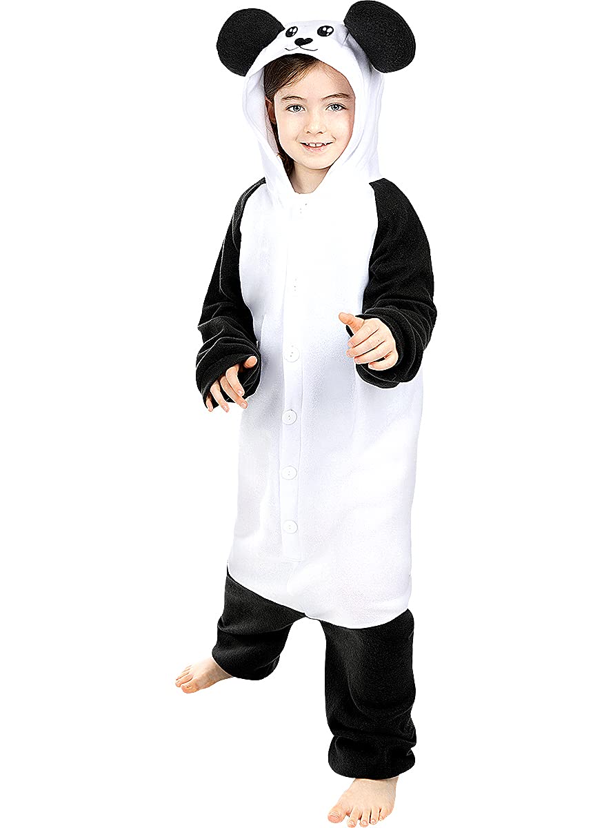 Funidelia | Onesie Panda Costume for boys and girls Animals, Bear - Costumes for kids, accessory fancy dress & props for Halloween, carnival & parties - Size 3-4 years - White