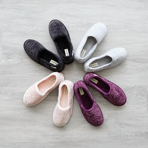 Dearfoams Women's Chenille A-Line Slipper, Sleet, Large in Kuwait