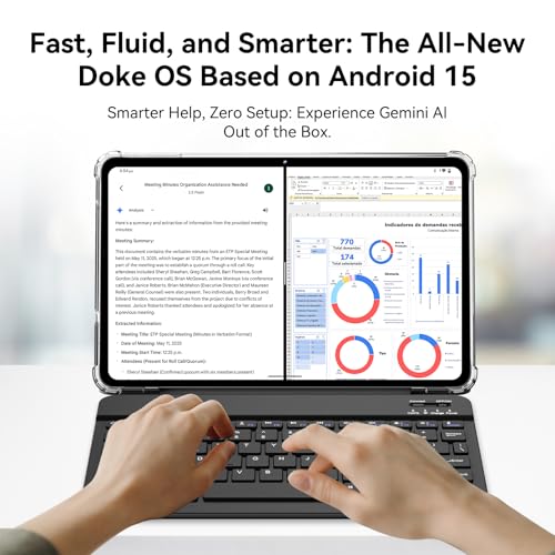 Blackview 12 inch Tablet Android 15,Android Gaming Tablet with Keyboard,24GB+128GB/2TB, Gemini AI with Pen, 2K FHD+ Display, 9000mAh/18W, Widevine L1, 5G WiFi, GPS (Gray, 128, GB)