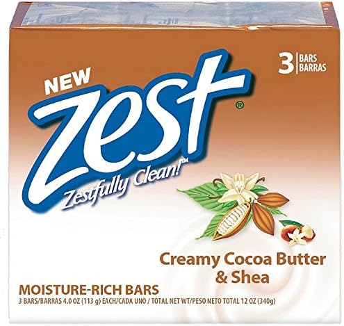 Zest Bath Bars, Cocoa Butter &Amp Shea, 4 Oz Bars, 3 Ea (Pack Of 2)