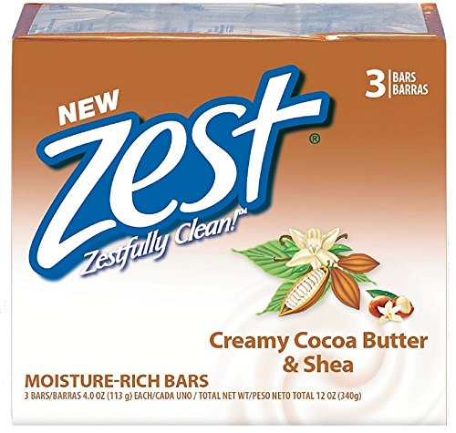 Zest Bath Bars, Cocoa Butter &Amp Shea, 4 Oz Bars, 3 Ea (Pack Of 2)