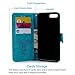 Compatible with iPhone 8 Plus Case, iPhone 7 Plus Case PU Leather Wallet Case Oil Wax Embossed Elephant TPU Inner Detachable Magnetic Credit Card Holders for iPhone 7 Plus & iPhone 8 Plus Blue