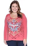 Womens Plus Size Tattoo Print Lace Graphic Tee