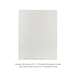 Perforated Paper Nameplate Inserts, Pack of 20