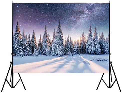 5X7ft Winter Snow Frozen Tree Photography Backdrop New Year Background Studio Prop
