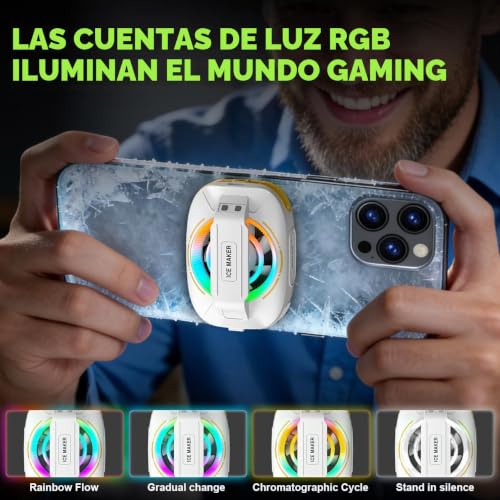 KOOVIVA Magnetic Radiator for Cell Phone, Portable Fan with RGB Lighting, Cellular Fireplace for iPhone Magnetic Series/Android/Tablet/iPad