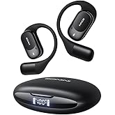 Eonini Open-Ear Headphones, True Wireless Bluetooth Earbuds with Microphone, Adjustable Earhooks, Comfortable Fit, 40H Playtime, Powerful Sound, IPX5 Waterproof, Smart Display Case