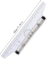 LIUJUNH 30cm Measuring Rolling Parallel Ruler Multi-Purpose Drawing Tool view 2