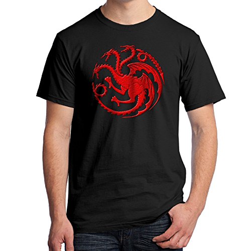Game of Thrones Men's T-Shirt House Targaryen Khaleesi Three Headed Dragon 3212 (X-Large, Black)