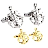 Honey Bear Cufflinks For Men - Vintage Boat Anchor Sailors Ocean, Stainless Steel Wedding Gift