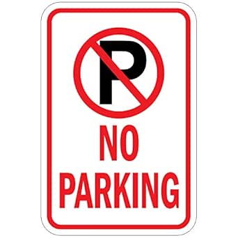 Amazon.com: No Parking with P No Parking Symbol Vinyl Label Decal