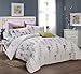 Word of Dream Brushed Microfiber Floral Print Duvet Cover Sets 3 PC, Luxury Soft, King