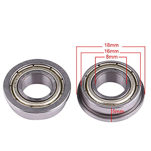 Ruiqas 10Pcs F688ZZ Metal Steel Double Shielded Flange Ball Bearings 8165mm for Motor